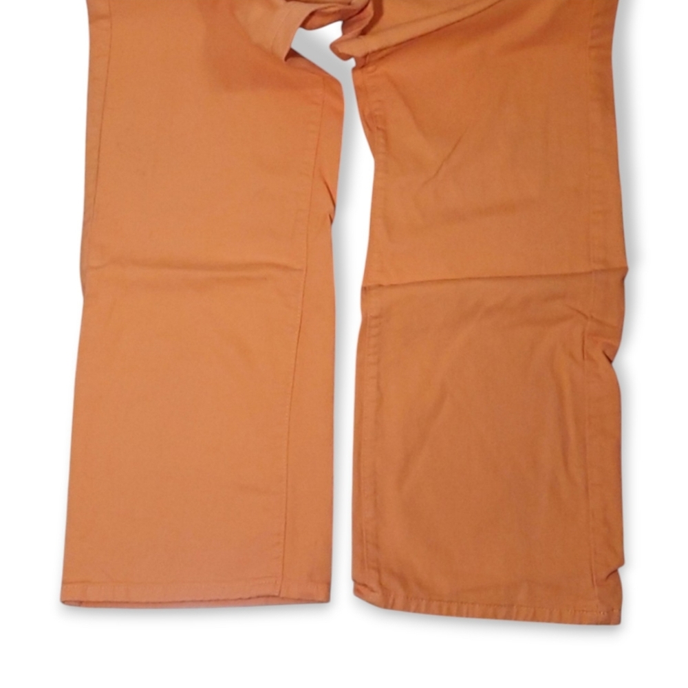 Shein Size 10 Jeans 100% Cotton Denim Orange Wide Straight Leg Pants High Rise - Picture 7 of 11